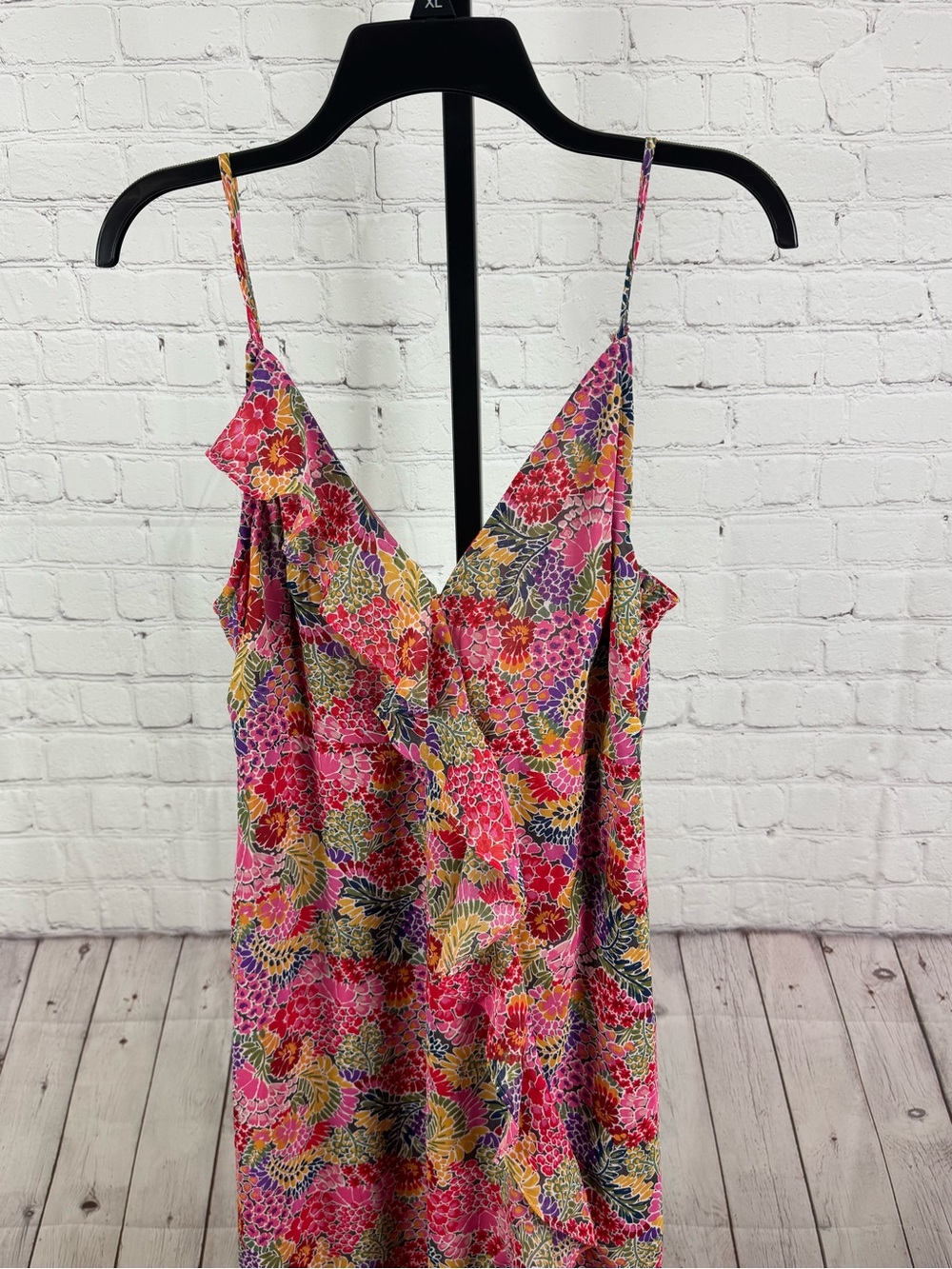 Vici Floral High Low Ruffle Maxi Dress Size Medium